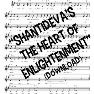 Sheet music with the words "Shantideva's The Heart of Enlightenment" Download - across the front